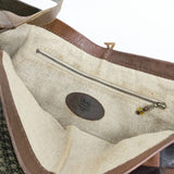 HENRY CUIR CANE刺繍 パッチワーク ショルダーバッグ ブラウン ブラック レディース アンリークイール【中古】5-1015G∞