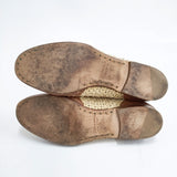 HENRY CUIR レザー メッシュ編み サイズ38 シューズ・靴 ブラウン ベージュ レディース アンリークイール【中古】5-1127G◎