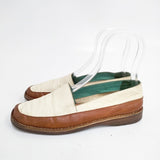 HENRY CUIR レザー バイカラー サイズ37 シューズ・靴 ホワイト ブラウン レディース アンリークイール【中古】5-1127G◎