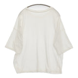 evam eva E211C139 コットン ショートスリーブ オーバーサイズ 半袖Ｔシャツ カットソー ホワイト レディース エヴァムエヴァ【中古】5-0809S♪