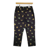 R&D.M.Co- MIMOZA ミモザ サイズXS ラミーシルク混 イージー パンツ ブラック イエロー レディース オールドマンズテーラー【中古】5-1018M♪