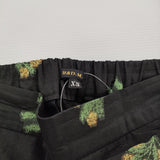 R&D.M.Co- MIMOZA ミモザ サイズXS ラミーシルク混 イージー パンツ ブラック イエロー レディース オールドマンズテーラー【中古】5-1018M♪