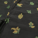 R&D.M.Co- MIMOZA ミモザ サイズXS ラミーシルク混 イージー パンツ ブラック イエロー レディース オールドマンズテーラー【中古】5-1018M♪