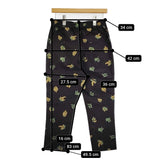 R&D.M.Co- MIMOZA ミモザ サイズXS ラミーシルク混 イージー パンツ ブラック イエロー レディース オールドマンズテーラー【中古】5-1018M♪