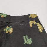 R&D.M.Co- MIMOZA ミモザ サイズXS ラミーシルク混 イージー パンツ ブラック イエロー レディース オールドマンズテーラー【中古】5-1018M♪