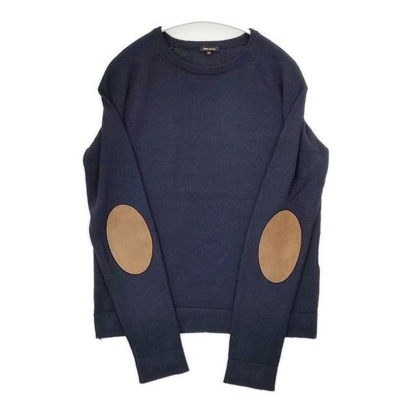 R&D.M.Co- カシミヤ混 エルボーパッチ セーター ニット ネイビー レディース オールドマンズテーラー【中古】5-1116T∞