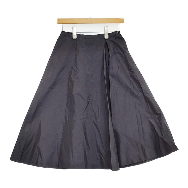 MARGARET HOWELL シルク タック フレア 旧タグ サイズ2 スカート ネイビー レディース マーガレットハウエル【中古】5-0905M♪