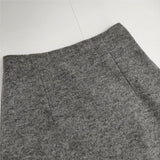 JURGEN LEHL J0144US531 ウールシルク ロングスカート グレー レディース ヨーガンレール【中古】5-1116T∞