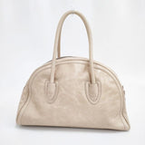 DEL CONTE レザー ハンドバッグ トートバッグ ベージュ レディース デルコンテ【中古】5-1015G∞