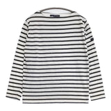 SAINT JAMES モーレ ボーダー コットン T1 長袖Ｔシャツ カットソー ロンＴ ホワイト グレー レディース セントジェームス【中古】5-1113M∞