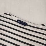 SAINT JAMES モーレ ボーダー コットン T1 長袖Ｔシャツ カットソー ロンＴ ホワイト グレー レディース セントジェームス【中古】5-1113M∞