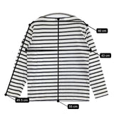 SAINT JAMES モーレ ボーダー コットン T1 長袖Ｔシャツ カットソー ロンＴ ホワイト グレー レディース セントジェームス【中古】5-1113M∞