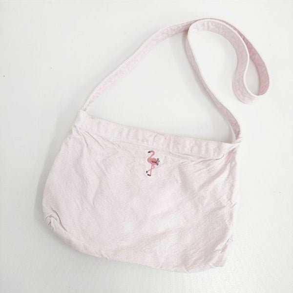45R/45rpm ダックの45星バック(小) フラミンゴ刺繍 ショルダーバッグ ピンク レディース フォーティーファイブアールピーエム【中古】5-1015G∞