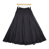 mizuiro-ind コットンギャザー ロングスカート ブラック レディース ミズイロインド【中古】5-1113M∞