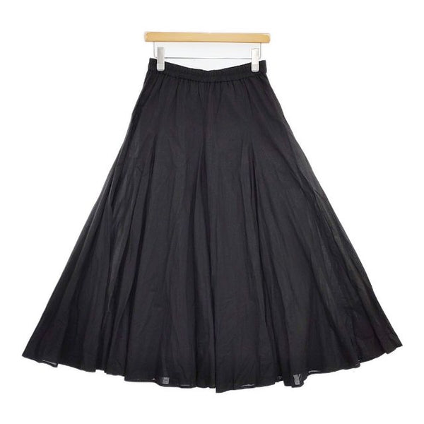 mizuiro-ind コットンギャザー ロングスカート ブラック レディース ミズイロインド【中古】5-1113M∞
