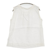 fog linen work リトアニア製 リネン ノースリーブ リボン ブラウス シャツ ホワイト レディース フォグリネンワーク【中古】5-0809S♪