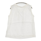 fog linen work リトアニア製 リネン ノースリーブ リボン ブラウス シャツ ホワイト レディース フォグリネンワーク【中古】5-0809S♪