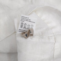 fog linen work リトアニア製 リネン ノースリーブ リボン ブラウス シャツ ホワイト レディース フォグリネンワーク【中古】5-0809S♪