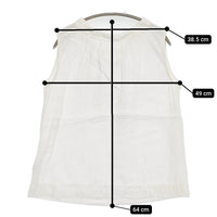 fog linen work リトアニア製 リネン ノースリーブ リボン ブラウス シャツ ホワイト レディース フォグリネンワーク【中古】5-0809S♪