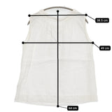 fog linen work リトアニア製 リネン ノースリーブ リボン ブラウス シャツ ホワイト レディース フォグリネンワーク【中古】5-0809S♪