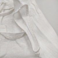 fog linen work リトアニア製 リネン ノースリーブ リボン ブラウス シャツ ホワイト レディース フォグリネンワーク【中古】5-0809S♪