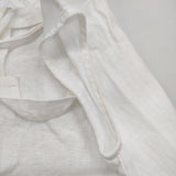 fog linen work リトアニア製 リネン ノースリーブ リボン ブラウス シャツ ホワイト レディース フォグリネンワーク【中古】5-0809S♪