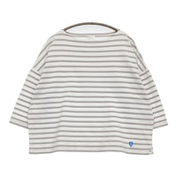 ORCIVAL ボーダー ボートネック サイズ1 Ｔシャツ カットソー ホワイト グレー レディース オーシバル/オーチバル【中古】5-0905M♪