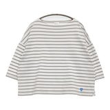 ORCIVAL ボーダー ボートネック サイズ1 Ｔシャツ カットソー ホワイト グレー レディース オーシバル/オーチバル【中古】5-0905M♪