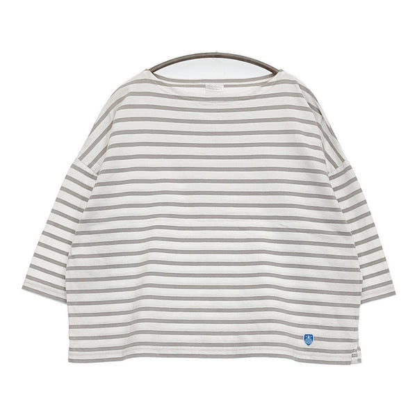 ORCIVAL ボーダー ボートネック サイズ1 Ｔシャツ カットソー ホワイト グレー レディース オーシバル/オーチバル【中古】5-0905M♪