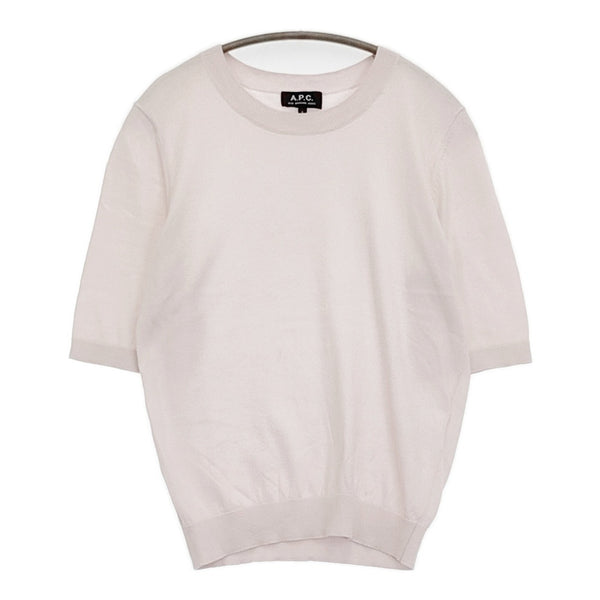 A.P.C. コットン カシミヤ混 サイズS クルーネック ニット ライトピンク レディース アーペーセー【中古】5-0809S♪