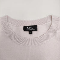 A.P.C. コットン カシミヤ混 サイズS クルーネック ニット ライトピンク レディース アーペーセー【中古】5-0809S♪