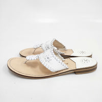 JACK ROGERS トングサンダル レザー サンダル ホワイト レディース ジャックロジャース【中古】5-0802S◎