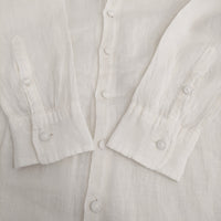 R&D.M.Co- リネン 長袖シャツ ホワイト レディース オールドマンズテーラー【中古】5-0905M♪