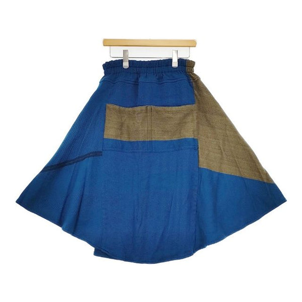 tamaki niime チョタンスカート ウールコットン ロングスカート ブルー