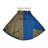 tamaki niime チョタンスカート ウールコットン ロングスカート ブルー カーキ レディース 玉木新雌/タマキニイメ【中古】5-1116T∞