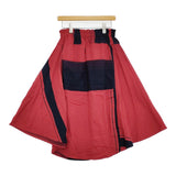 tamaki niime chotan skirt チョタンスカート コットン ロングスカート レッド ネイビー レディース 玉木新雌/タマキニイメ【中古】5-1018G♪
