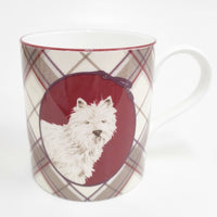 Laura Ashley 未使用 マグカップセット 犬 チェック マグカップ ベージュ レッド レディース ローラアシュレイ【中古】5-0915G◎