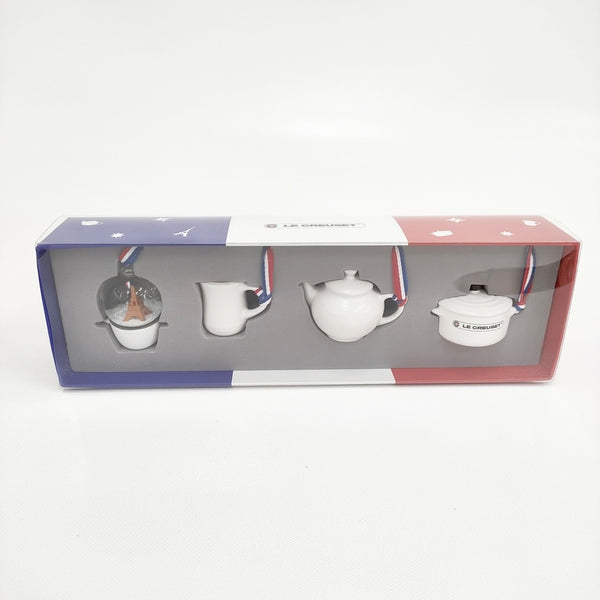 LE CREUSET ル・クルーゼ 未使用 ミニチュア オーナメント スノードーム コットンホワイト インテリアその他 ホワイト レディース【中古】5-0915G◎