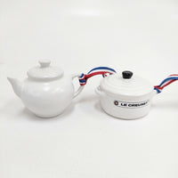LE CREUSET ル・クルーゼ 未使用 ミニチュア オーナメント スノードーム コットンホワイト インテリアその他 ホワイト レディース【中古】5-0915G◎