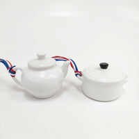 LE CREUSET ル・クルーゼ 未使用 ミニチュア オーナメント スノードーム コットンホワイト インテリアその他 ホワイト レディース【中古】5-0915G◎