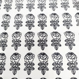 marimekko Vihkiruusu ファブリック 約52cm×35cm ハギレ 生地 ライトグレー ブラック レディース マリメッコ【中古】5-0913G◎