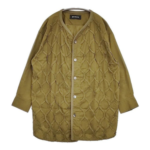 gomme コットン パイピング 長袖シャツ カーキ レディース ゴム【中古】5-1113M∞