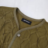 gomme コットン パイピング 長袖シャツ カーキ レディース ゴム【中古】5-1113M∞