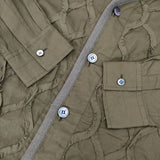 gomme コットン パイピング 長袖シャツ カーキ レディース ゴム【中古】5-1113M∞