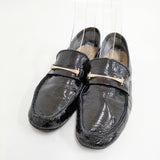 Recipe ビットローファー エナメル 24.5cm ローファー ブラック レディース レシピ【中古】5-1127G◎