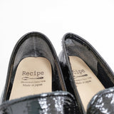 Recipe ビットローファー エナメル 24.5cm ローファー ブラック レディース レシピ【中古】5-1127G◎