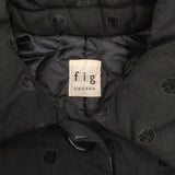 fig London cloud coat クラウドコート ドット フロッキー yoru EVO DOWN コート ブラック レディース フィグロンドン【中古】5-1103T♪