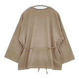 fig London コットン ベルト付き オーバーサイズ 長袖Ｔシャツ カットソー ロンＴ ベージュ レディース フィグロンドン【中古】5-1113M∞