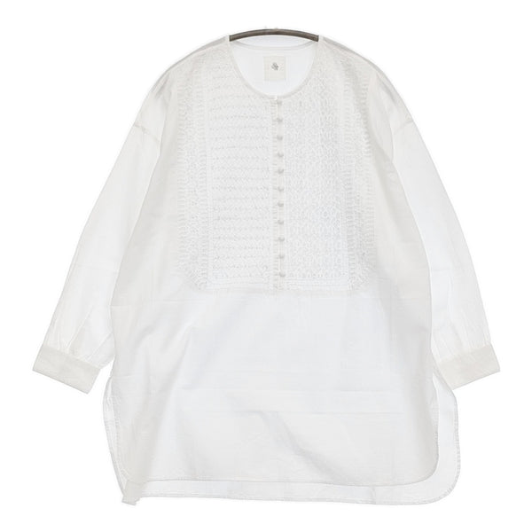 maison de SOIL 60s ORGANIC CAMBRIC 刺繍 エンブロイダリーブラウス ボザムシャツチュニック 25SS 白 レディース メゾンドソイル【中古】5-0731M♪