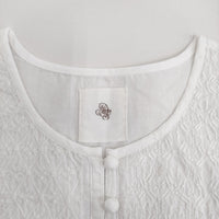 maison de SOIL 60s ORGANIC CAMBRIC 刺繍 エンブロイダリーブラウス ボザムシャツチュニック 25SS 白 レディース メゾンドソイル【中古】5-0731M♪